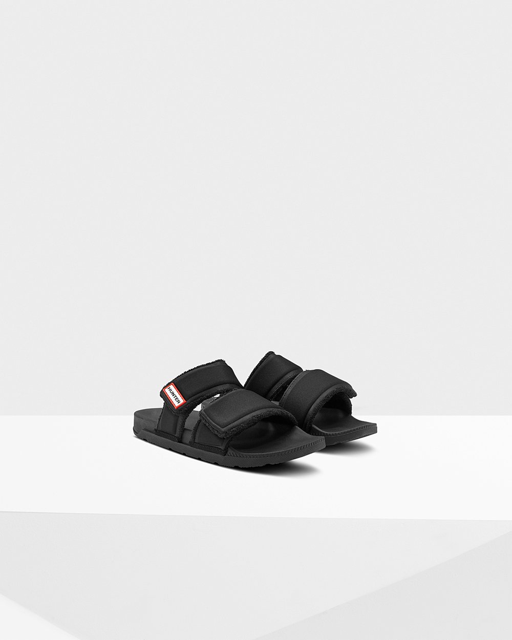 Women Hunter Original Double Strap | Slides Black | NZ-1694-RVLW